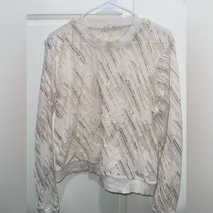 Endless Rose Sheer Cream Blouse with Sequins